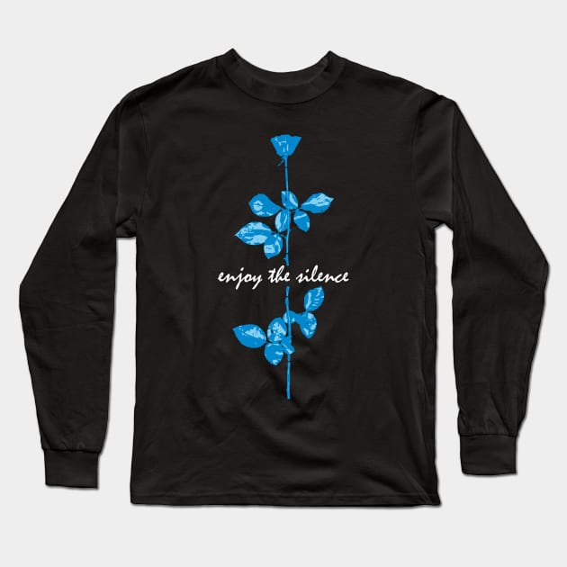 Enjoy The Silence - Blue Long Sleeve T-Shirt by GermanStreetwear